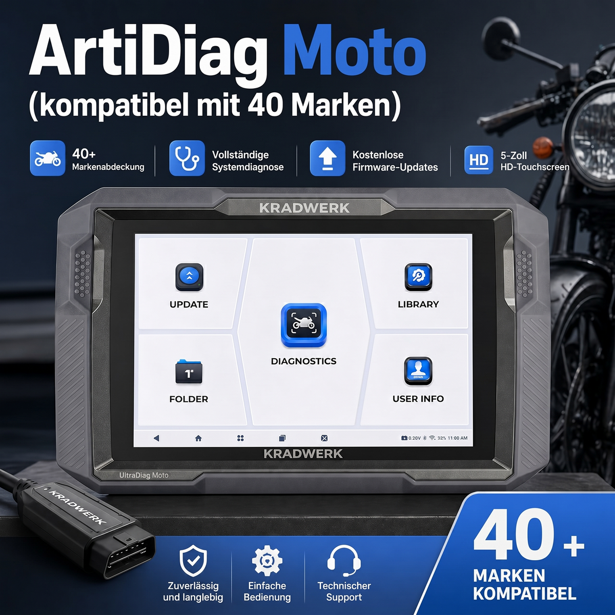 Intelligentes Motorrad-Diagnosegerät