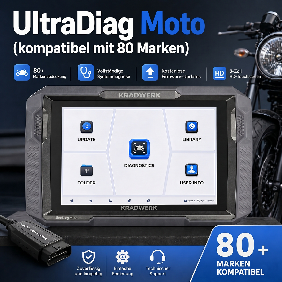 Intelligentes Motorrad-Diagnosegerät