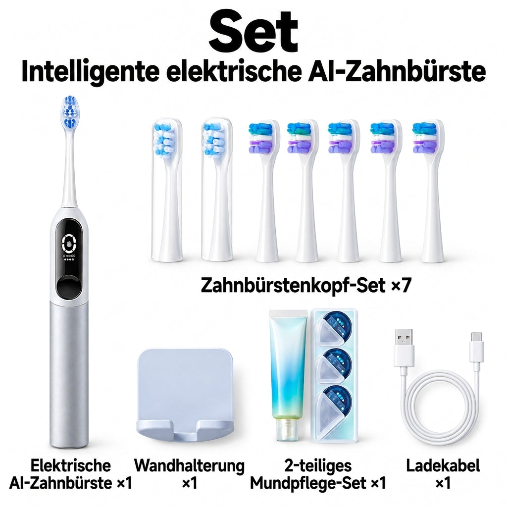 Elektrische Schallzahnbürste – 5 Putzmodi, Andruckkontrolle & Timer